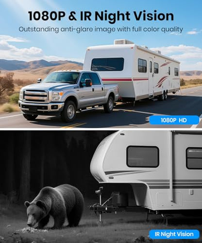 AUTO-VOX 2 Solar Wireless Backup Camera System: 3-Min Quick Installation - size: 7.2" 2-Solar Dual Cam