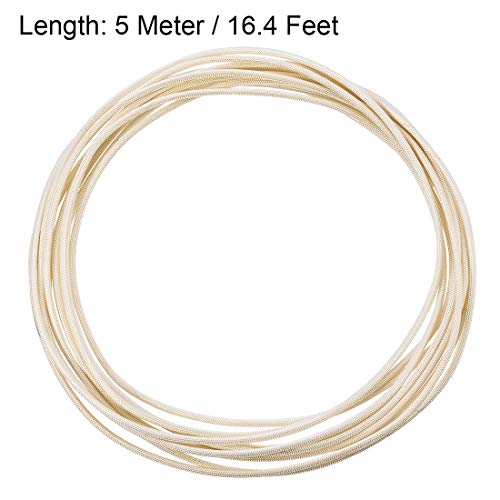 uxcell Insulation Braid Sleeving, 16.4Ft-2mm High Temp Fiberglass Sleeve White - color: White, size: 2mm