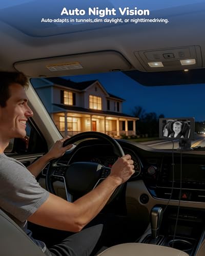 Baby Car Camera Monitor | 5" 1080P IPS Suction Cup Screen - 360° Rotation IR Night Vision 3X Zoom - USB Powered Headrest Mount for Baby Car Cam - size: 5-inch + Single Camera