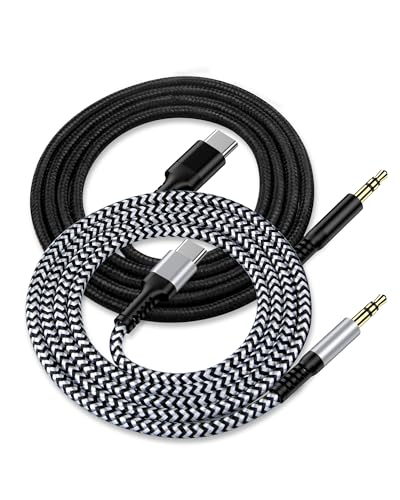 iPhone 17 USB C Aux Cord for Car 3.3ft, USB C to 3.5mm Audio Aux Jack Cable - color: White, Black, style: Aux Cord to USB C