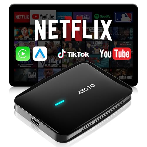 Magic CarPlay Box, Wireless CarPlay Adapter Supports for Netflix/YouTube/TF Card, AI Box Carplay, Plug & Play, Drivechat with AI Skills, Dual WiFi, Bluetooth, Fits for OEM Wired CarPlay Cars - color: Matte Black