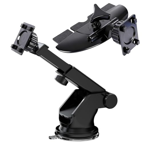 Carplay Screen Mount(2Pcs), Car CD Slot Mount and Suction Cup Mount, for (5"-12") Backup Camera Android Auto Screen Phone Holder with Universal 17mm Ball Adapte Windshield Dashboard Bracket