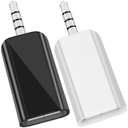 2 Pack AUX to USB Adapter, USB A Female to 3.5mm Male Audio Converter Jack Plug for USB Flash Drive U-Disk to Connect Car CD Player, Only Work for Car Auxiliary Port - Black+White