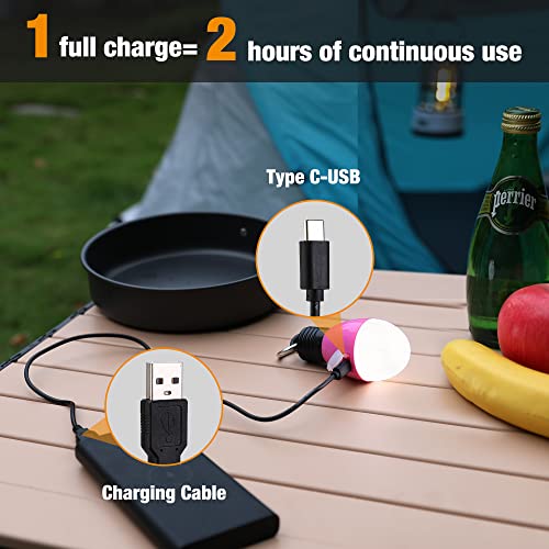 EverBrite Rechargeable Camping Light, 3 Modes with Clip Hook, Pink - color: Pink