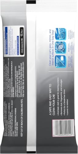 Windex Auto Wipes for Car Windows, Mirrors and Screens, Pre-Moistened Car Cleaner Wipes for Quick Streak-Free Shine, Guaranteed Safe-for Tinted Windows and Electronics, 25 count (Pack of 12) - size: 25 Count (Pack of 12)