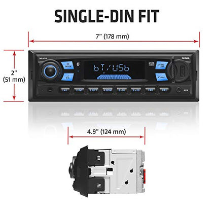 Sound Storm Laboratories ML43B Multimedia Car Stereo - Single Din, MP3 Player, No CD/DVD, Bluetooth Audio and Hands-Free Calling, USB, SD, AUX in, AM/FM Radio, Wireless Remote - style: Mechless ML43B