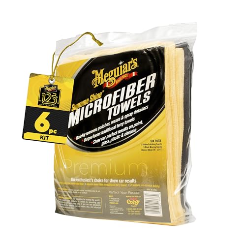 Meguiar's Supreme Shine Microfiber Towels, 6 Pack - size: 6 Microfiber Towels