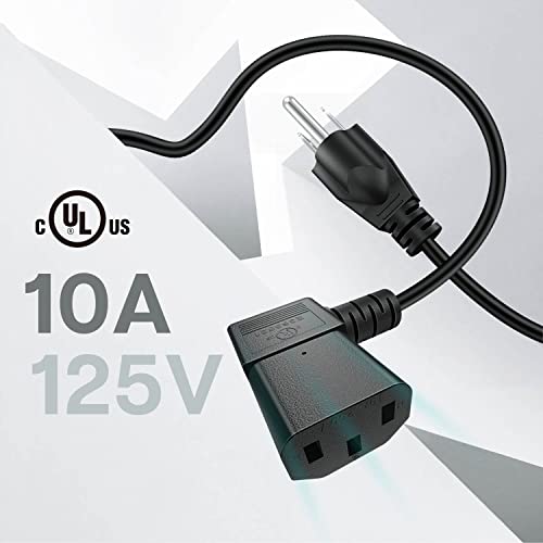 TNP Universal 90 Degree Power Cord NEMA 5-15P to IEC320 C13 Power Cord UL 15A 125V 18AWG Right Angle Computer Power Cable Heavy Duty NEMA to IEC Cable Plug for TV, PC, Computer, Printer (15 Ft, Black) - size: 15FT