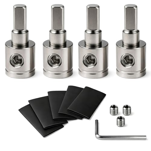 4PCS Heavy-Duty Brass Amp Input Reducers 1/0 Gauge to 4 Gauge - Durable Amp Connectors with Heat Shrink Tubing for Car Audio Accessories - size: 4Pcs（0 to 4 Gauge）