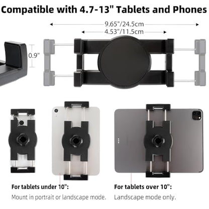 1" Ball Tablet Holder for RAM Mounts, Heavy Duty Clip Mount Fits 5-13" Tablets iPad Pro 12.9 Air Mini Galaxy Tab, Compatible with Car Truck Vehicle Mount System - size: Tablet Holder w 5.91" Arm