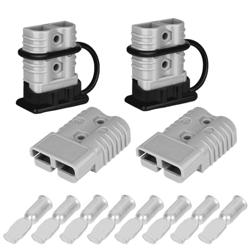 175A Battery Quick Connector with Dust Cover,Battery Quick Disconnect Wire Harness Plug Kit for Car Forklift Motor Winch Trailer（4PC 1/0 AWG 2Covers - size: 4PC 1/0 AWG 2Covers