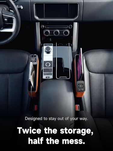 Elecshion Car Seat Gap Filler Organizer with 69W Retractable Car Charger