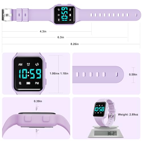 BEN NEVIS Potty Training Watch, Digital Toddler Watch with Countdown/Music/Alarm Clocks/Vibration Reminder and Waterproof, Remind Toddler to Go to The Toilet - color: 21-LightPurple