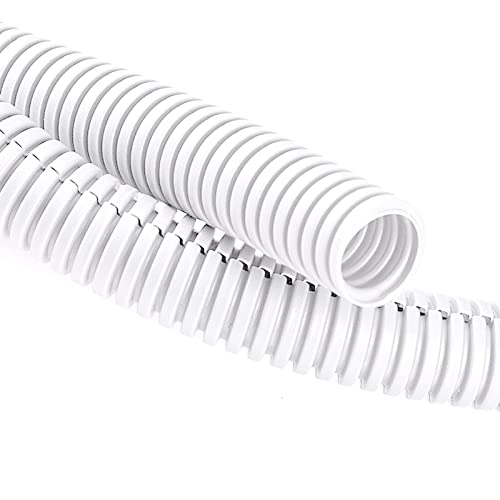 20FT 1/4in Wire Loom Split Tubing Auto Wire Conduit Flexible Cover White - color: White, size: 20FT 1/4"