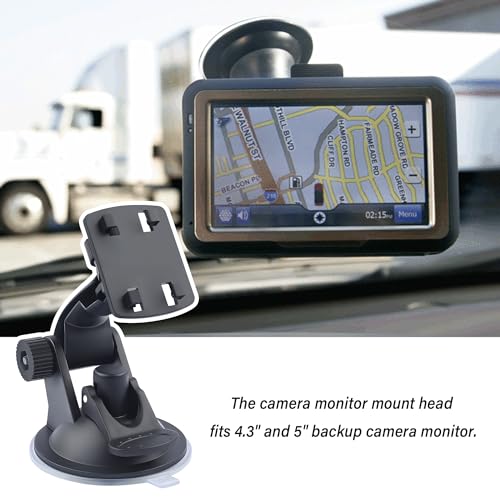 Car Backup Camera Monitor Stand,Reverse Camera Monitor Mount with Strong Suction Cups,Adjustable Windshield Mount for Car Truck SUV 4.3" & 5" Backup Camera with Monitor