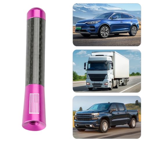BESULEN 3.1 Inch Car Short Antenna, American Flag Design, Pink - color: Pink, size: 3.1 Inch