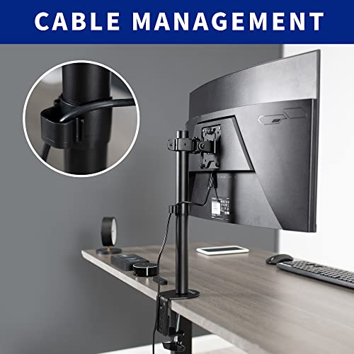 VIVO Single 13 to 38 inch LCD Monitor Heavy Duty Desk Mount Stand, Holds 1 Standard to Ultrawide Screen up to 38 inches, STAND-V001C - size: up to 38" screens, style: Standard