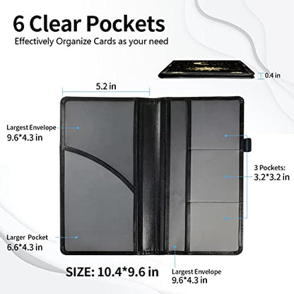 Car Registration and Insurance Card Holder, Vehicle License Documents Glove Box Compartment Organizer Wallet, ID Card Holder for Car Essentials Automobile, Sun Moon Clouds Witchy - color: Aesthetic Sun Moon Clouds