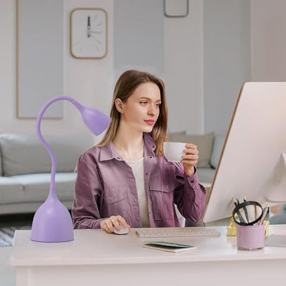 EJIAXIN Desk Lamp for College Dorm Room - LED Reading Light, Purple - color: Purple