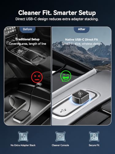 Spedal 2-in-1 Wireless CarPlay Adapter USB-C, Android Auto, 2nd Gen