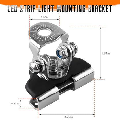 2 PCS LED Light Bar Mounting Brackets, Adjustable Car Pillar Hood Lamp Mount Holder with Hex Wrenches, Universal Work Light Bar Fixing Bracket for Off-Roads Trucks SUVs (Silver) - color: Silver