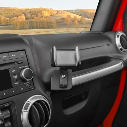 RT-TCZ for Wrangler JK Radio Mic Mount Holder, Passenger Grab Bar Walkie Talkie Phone Mount for Jeep Wrangler JK JKU 2011 2012 2013 2014 2015 2016 2017 - color: Black 11-17