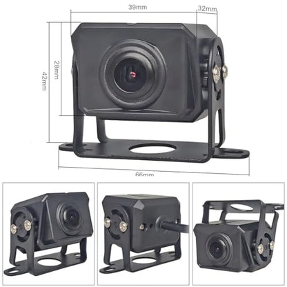 HD Wired RV Backup Camera System Kit,7 inch IPS Dual Split Screen Monitor DVR Recording IP69 Waterproof 1080P Front View Rear View Reverse Cameras Parking Lines for Truck/Semi-Trailer/Box Truck