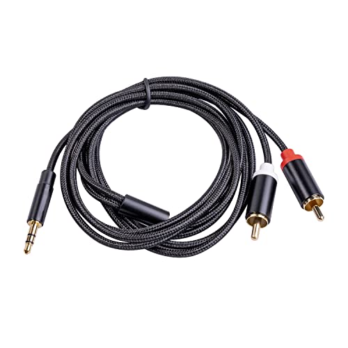 (3.3Ft / 2 Pack) 3.5mm to RCA Cable,Gold Plated,1/8 Male to Male Stereo Aux Cord Y Splitter Adapter for Tablets, Speakers, Smartphones, MP3, HDTV - size: 3.3FT