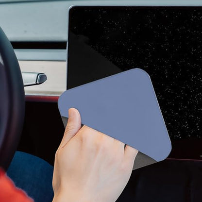 Car Screen Cleaner, Square Microfiber Vehicle Touchscreens Cleaning Cloth, Foldable Scratch-Free Auto Screen Cleaning Wipe, Universal Fit (Blue Gray) - color: Blue Gray