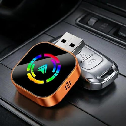 2026 Wireless CarPlay Adapter, Upgraded Wired to Wireless, Supports CarPlay & Android Auto, Plug and Play, Fast Auto Reconnect, Stable Contrl, Zero Lag, Heat Dissipation, Noiseless Car Use - color: Orange