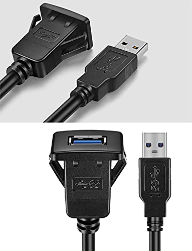 1M Square USB3.0 Panel Flush Mount Extension Cable - size: 3 feet
