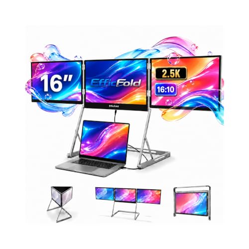TriCreate 16 QHD 16" Triple Portable Monitor Extender for Laptop - size: T16Q
