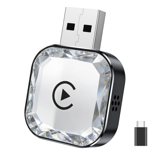 2026 Wireless CarPlay Android Auto Adapter, 2-in-1 Wireless CarPaly Dongle, Fast Auto-Connect, Vented Cooling