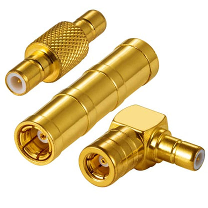SMB Adapter Antenna Adapter Kit 3 Types SMB Male Adapter SMB Female Adapter SMB Male to Female Adapter Car Radio Adapter RF Coaxial Auto Radio Kit for Radio FM/AM Antenna