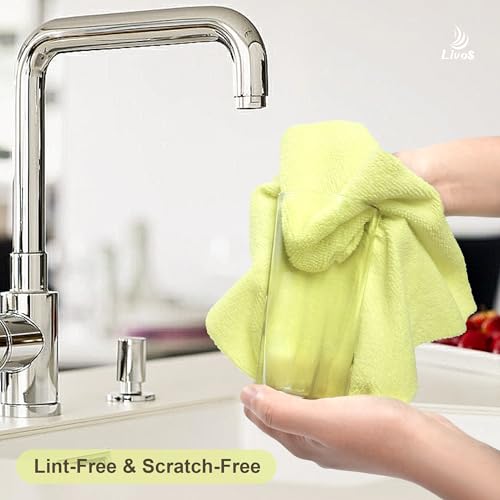 LIVOS Microfiber Cleaning Cloth Roll - 80 Pack, Reusable Paper Towels Tear Away Towels, Microfiber Towels for Cars, Super Absorbent Lint Free Cleaning Rags for House, Kitchen-Beige Yellow,11.5"x11.5" - color: Beige Yellow