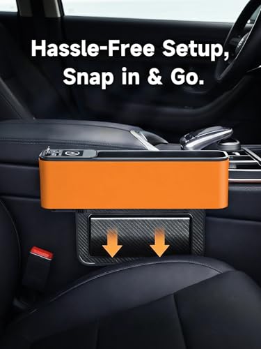 Elecshion Car Seat Gap Filler Organizer with 69W Retractable Car Charger