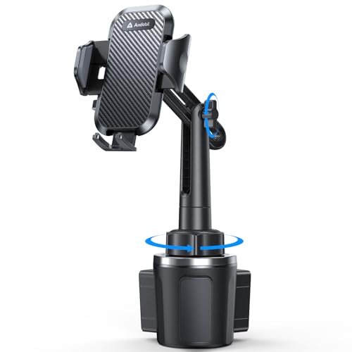 andobil [Upgrade Version Cup Phone Holder for Car Universal Adjustable Long Neck Car Phone Mount Cradle Friendly Compatible with iPhone Samsung Google and All 4.0-7.0 inches Smartphones - color: Jointed Neck-Black