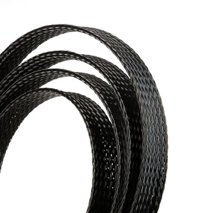 25ft PET Expandable Braided Cable Sleeve 1/6inch(4mm) Pet Braided Cable Sleeve for Audio Video Device Wire Automotive Wire (Black) - color: Black, size: 4mm"(1/6 inch)