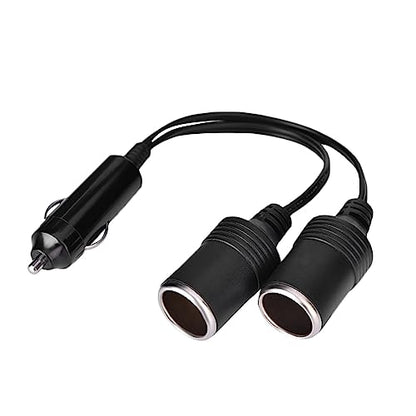 Dual Cigarette Lighter Adapter, Dual Socket for Multiple Devices Car Charger with 9.4 Inch Cable for Drivers Travelers Using Phones GPS and Dash Cams
