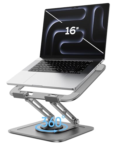 LOXP Adjustable Laptop Stand for Desk with 360 Base - color: Gray