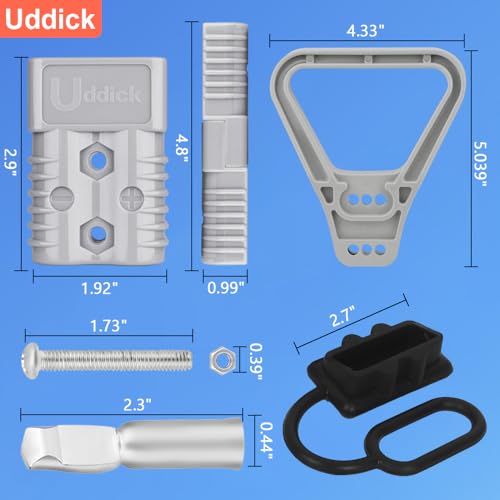 175A Battery Quick Disconnect Connecteur, 600V Wire Harness Connector Plug for Cars, Trailers, Motors, and Electronics Maintenance(2PC 4AWG 1Handle) - size: 2PC 4AWG 1Handle