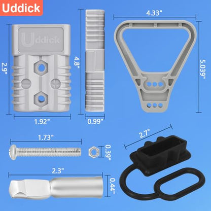 175A Battery Quick Disconnect Connecteur, 600V Wire Harness Connector Plug for Cars, Trailers, Motors, and Electronics Maintenance(2PC 4AWG 1Handle) - size: 2PC 4AWG 1Handle