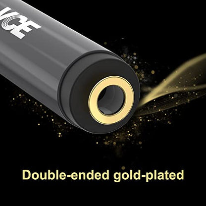 VCE VCELINK 3.5mm Female to Female Adapter with 1/4" to 1/8" Adapter, 3.5mm 1/8 inch Male to 6.35mm 1/4 inch Female Audio Jack Gold Plated