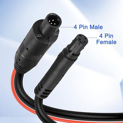 MEIRIYFA 4 Pin Backup Camera Extension Cable, 4 Pin Male to Female Dash Cam Extension Cord Rear View Camera Cable with Trigger Wire for Car, Pickup, Truck, SUV, Trailer (18FT) - size: 4 PIN