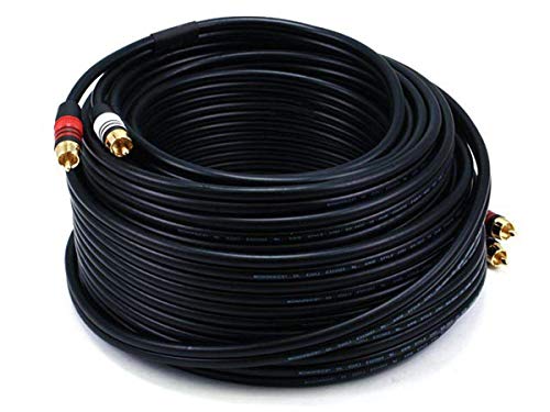 Monoprice 105347 10-Feet 22AWG Premium 2 RCA Plug to 2 RCA Plug Audio Cable - Black - size: 10ft