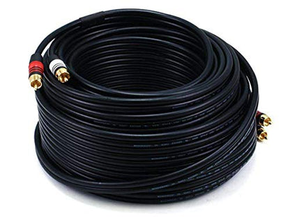 Monoprice 105347 10-Feet 22AWG Premium 2 RCA Plug to 2 RCA Plug Audio Cable - Black - size: 10ft