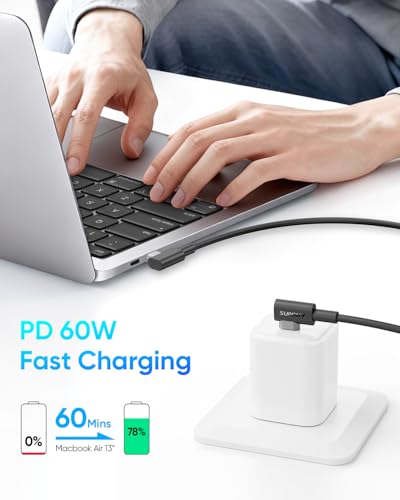 SUNGUY USB C to USB C Right Angle Cable 6FT, 2Pcs 60W Fast Charging 90 Degree USBC to USBC Cable Compatible with iPhone 17 16 15 Pro Max, MacBook Pro, iPad Pro, Galaxy S25/S24 - size: 6FT