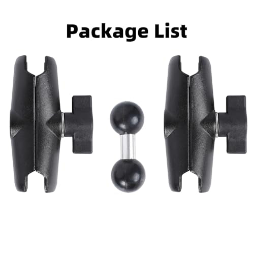 Dual Extension Double Socket Arm with 1" Double Ball Adapter Compatible with RAM B Size Mount and Other 1 inch Industry Standard Device, 360° Rotation Rod for Bike, Truck, Car (8.27" Length) - size: 8.27 " length