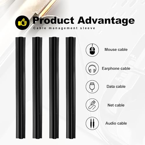 4pcs Cover Line Sleeve Cable Organizers Concealed Wire, USB Video Audio Network Cables Sleeve Organizer, Auto Flexible Line Cable Organizers Split Sleeves for USB, Automotive Power Cord Cover