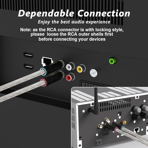 Preffair RCA Male to RCA Male Plugs Signal Wires Audiophile OFC Silver Plated Shielded RCA Cable Audio Interconnect Cables,2PCS/1 Pair (6.6FT/2M, Silver Plated) - color: silver plated, size: 6.6FT/2M